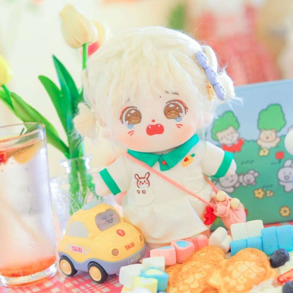 棉花娃娃炸毛含衣服 20cm无属性棉花娃娃炸毛人形公仔裸娃可爱网红玩