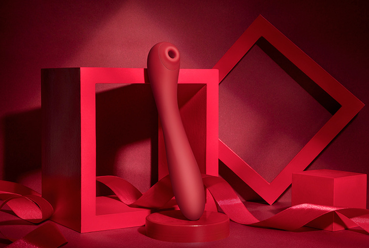 保密发货弯曲吮吸震动棒女用刺激舌舔保密发货米斯吮吸加温版红色