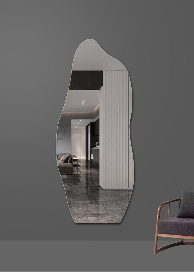 2022新款云朵穿衣镜免打孔全身异形云朵穿衣镜子ins不规则壁挂家用