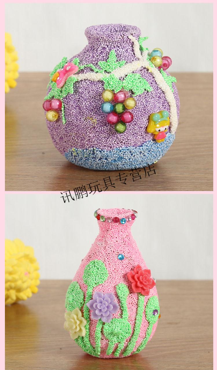 木板雪花泥画珍珠泥粘土画幼儿园儿童diy手工制作3d立体eva粘画k009k