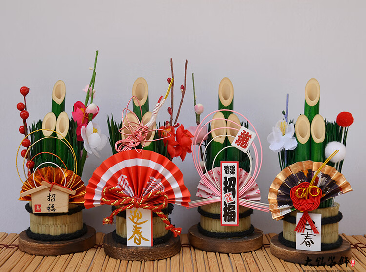 日本料理店和风摆件日本料理寿司店门松装饰品日式新年摆设和风稻草
