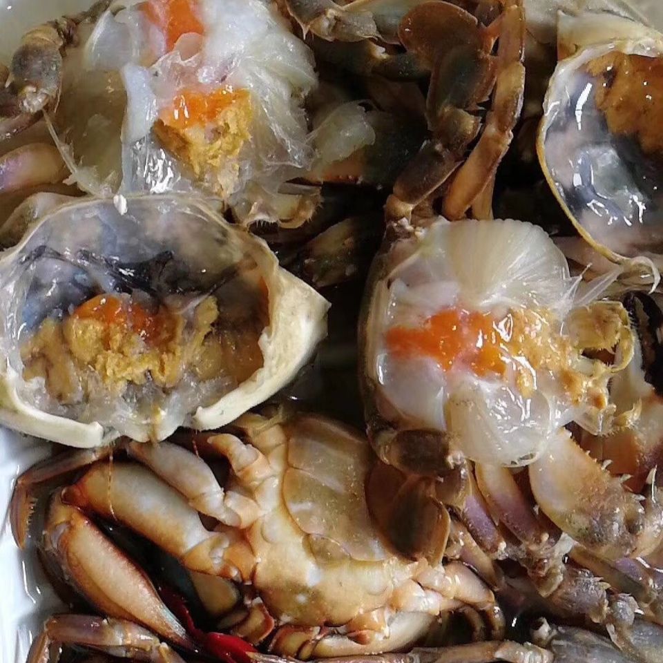 全母花盖蟹 带黄 500g 新鲜活腌制盐卤生腌螃蟹 咸蟹呛蟹 丹东海鲜