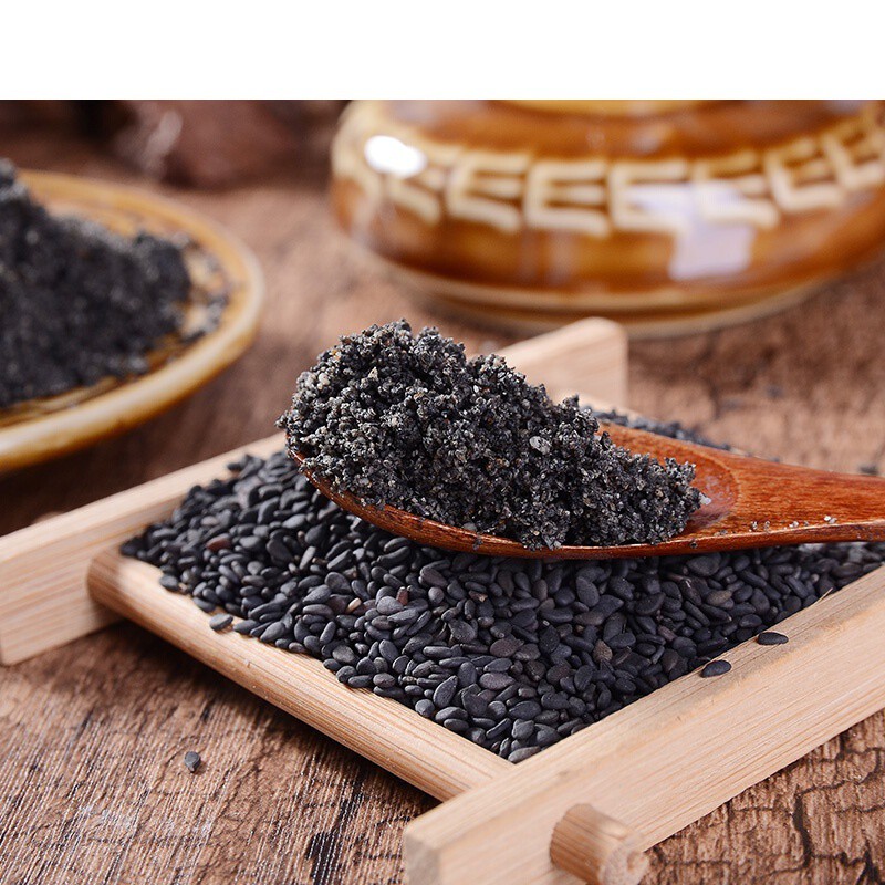 现磨熟黑芝麻粉现磨黑芝麻粉即食一斤一件拉链铝箔袋