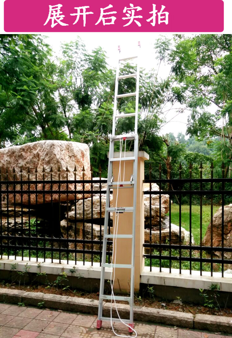 伸缩梯子6米7米8米10米加厚升降梯子单面直梯子户外工程梯加厚2米伸4