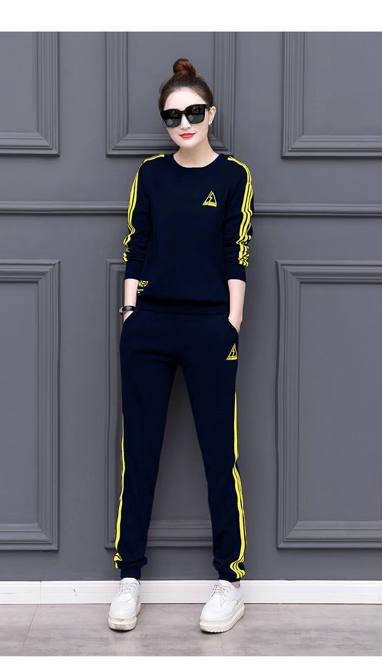 春秋运动套装女高品质舒服时尚春秋女装休闲运动套装女时尚显瘦大码