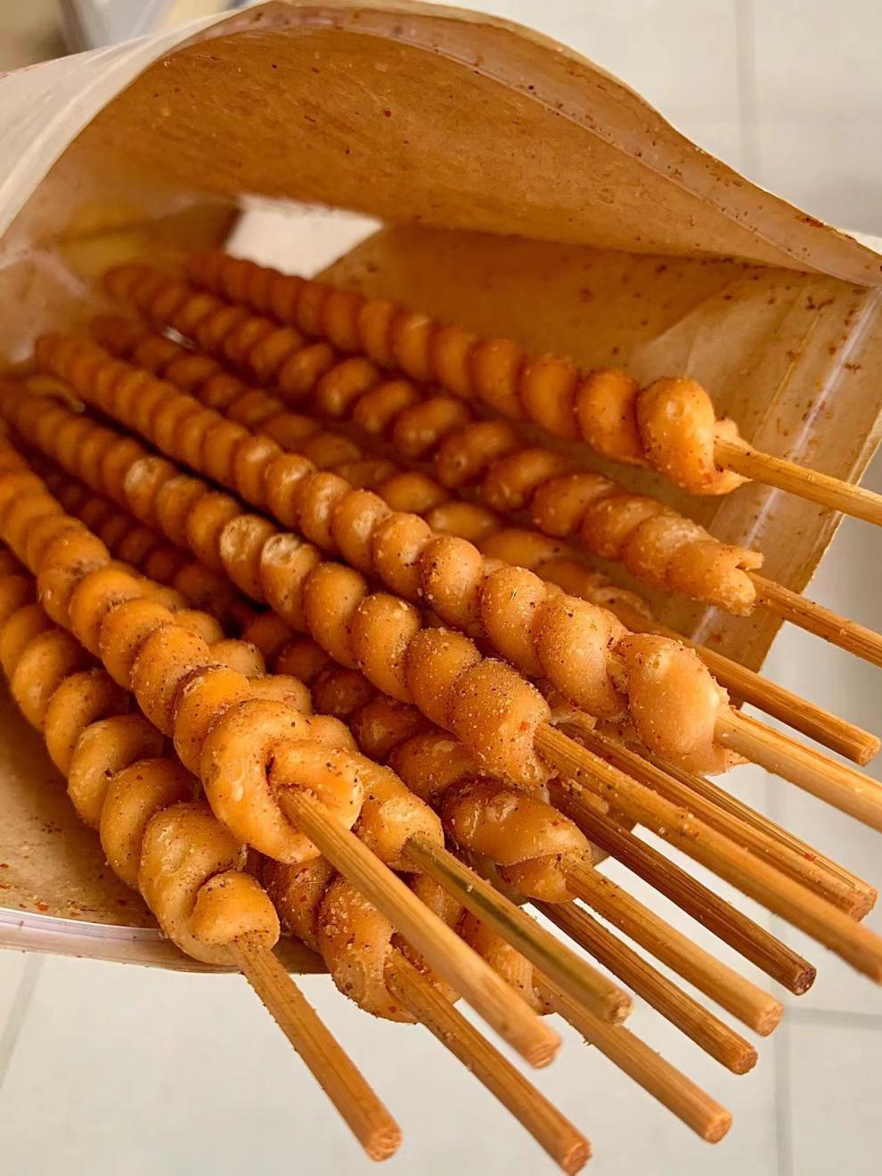 签子麻花麻辣串麻辣棍竹签麻辣串串小麻花零食纯手工怀旧童年零食 5包