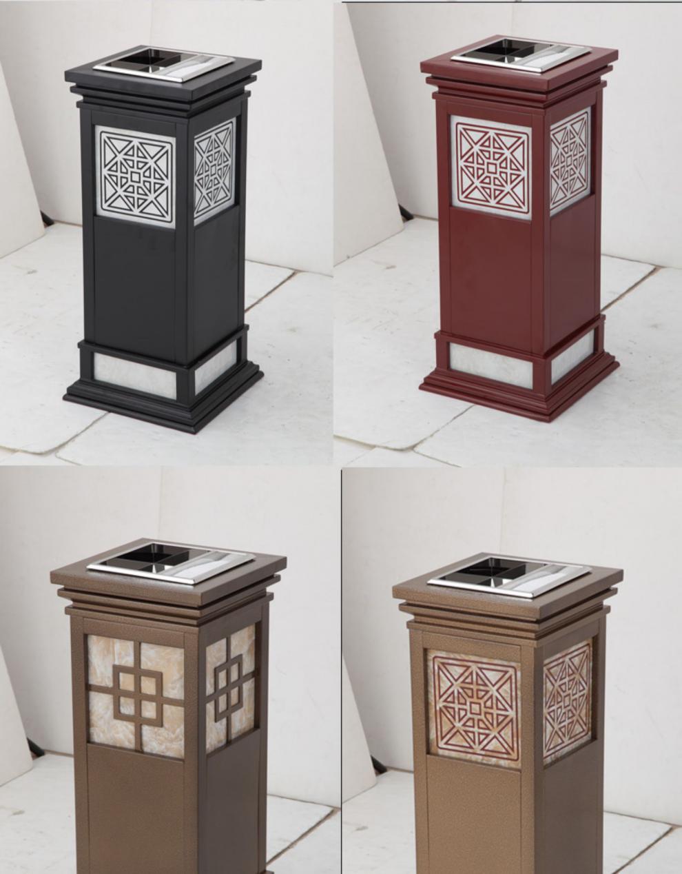 新中式垃圾桶烟古典灰桶创意仿古垃圾桶酒店大堂电梯口果皮箱立式带