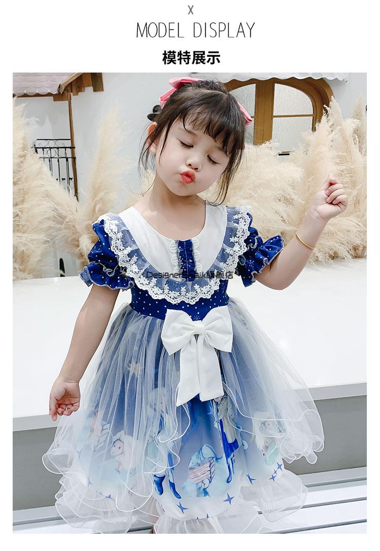 宝宝一周岁生日衣服女孩夏季女童洛丽塔公主裙礼服蓬蓬裙儿童连衣裙