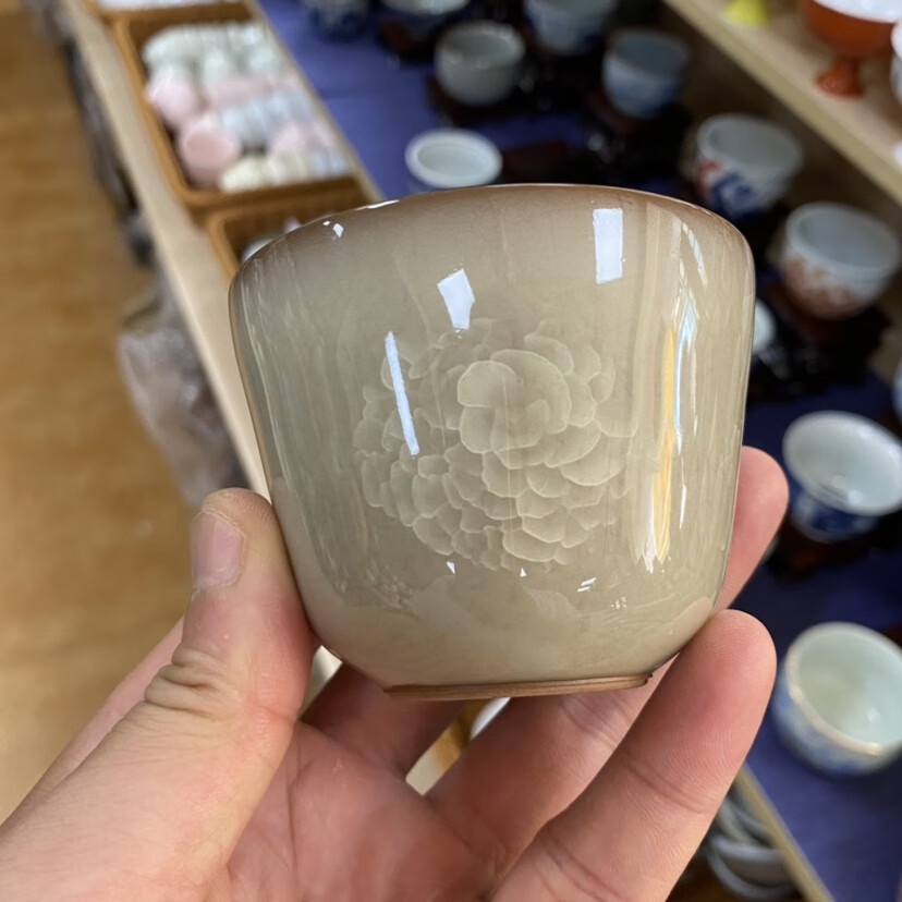 猪油冻茶杯 猪油冻冰花主人杯单杯高端陶瓷功夫茶杯喝茶碗大号茶盏