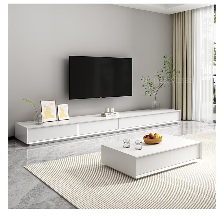 北欧电视柜实木小户型客厅茶几电视柜组合现代简约白色电视柜定制16米