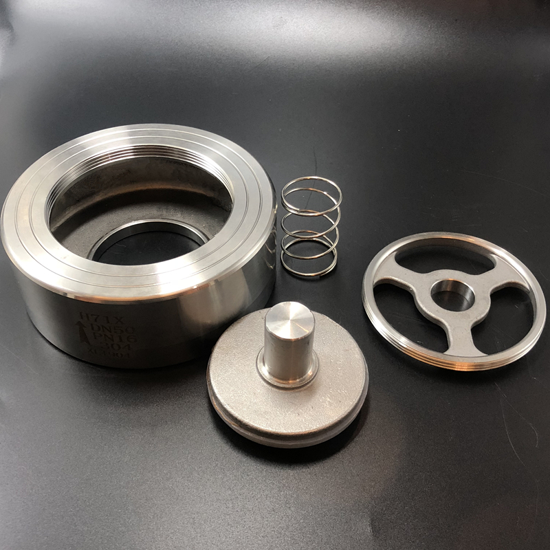 304不锈钢h71x对夹式止回阀硅胶四氟垫对夹式止回阀锅炉蒸汽车沾运304