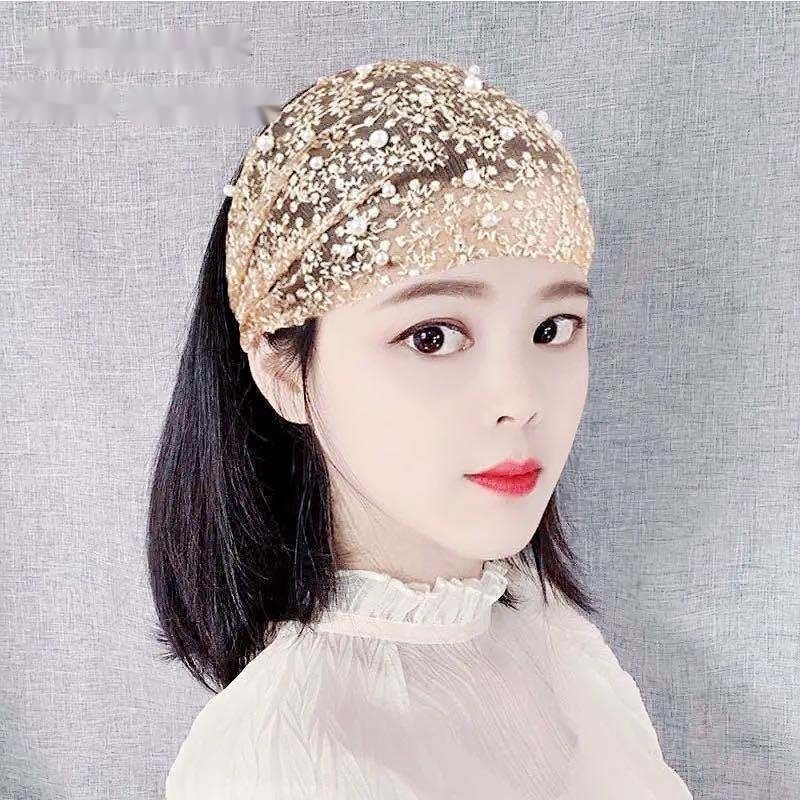 倾真遮白发神器头饰蕾丝宽边发带女遮白发头箍时尚女洗脸发箍压发头套