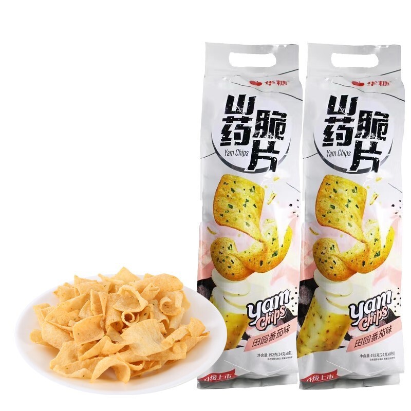华糖山药脆片薄片饼干大包装铁棍山药薯片网红食膨化食品整箱装 随机2