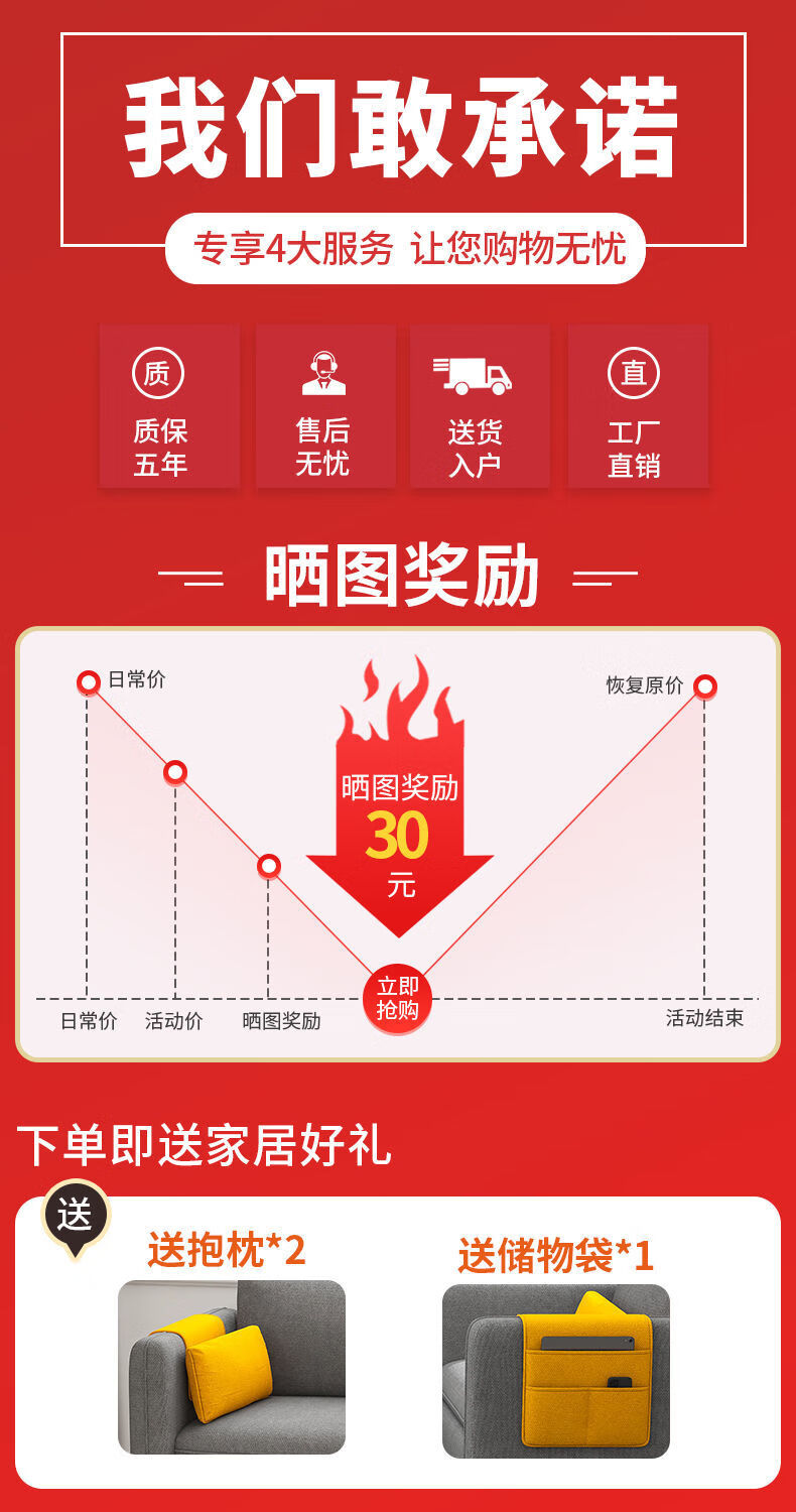 澜墨 北欧布艺沙发小户型新款客厅沙发卧室三人现代简约组合贵妃出租房 深灰色【雪花绒面料】带两个抱枕+储物 四人【乳胶款】+脚蹬 质保五年