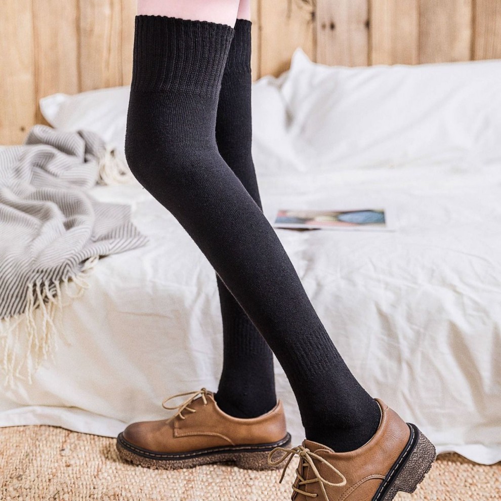 秋冬精选过膝长筒袜子女加绒加厚秋冬款保暖护膝盖冬季袜套女士大腿袜