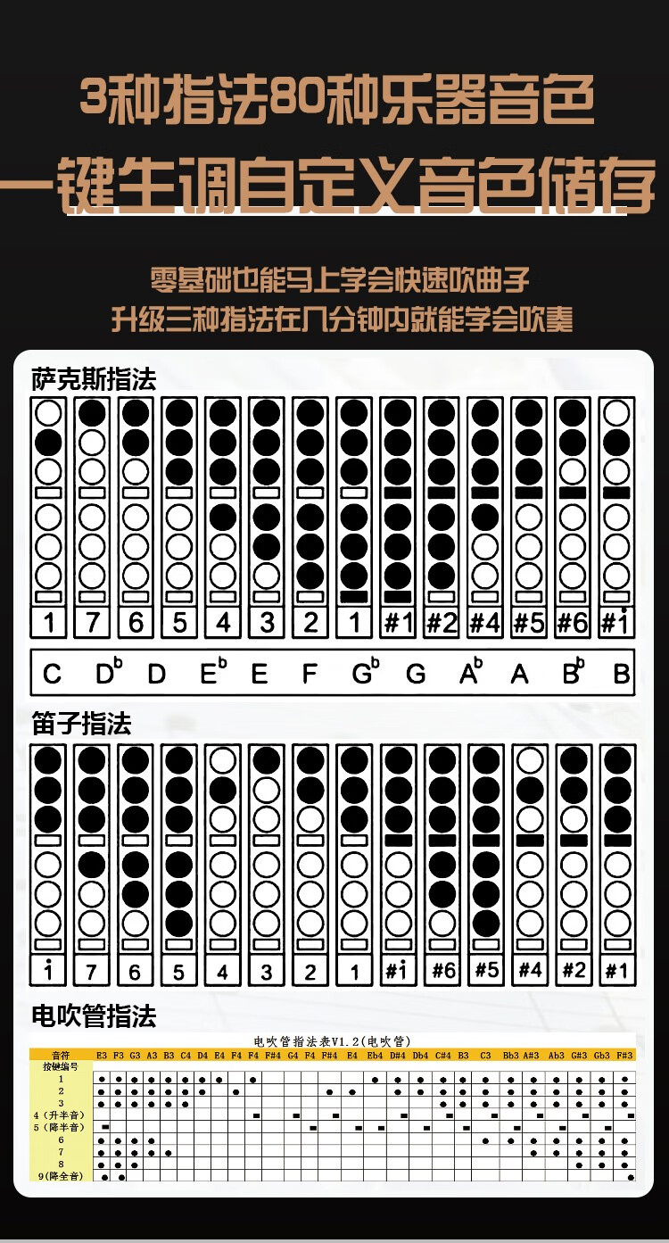 konya柯尼雅电吹管ky70s国产电吹管乐器笛子萨克斯葫芦丝电子吹管定制