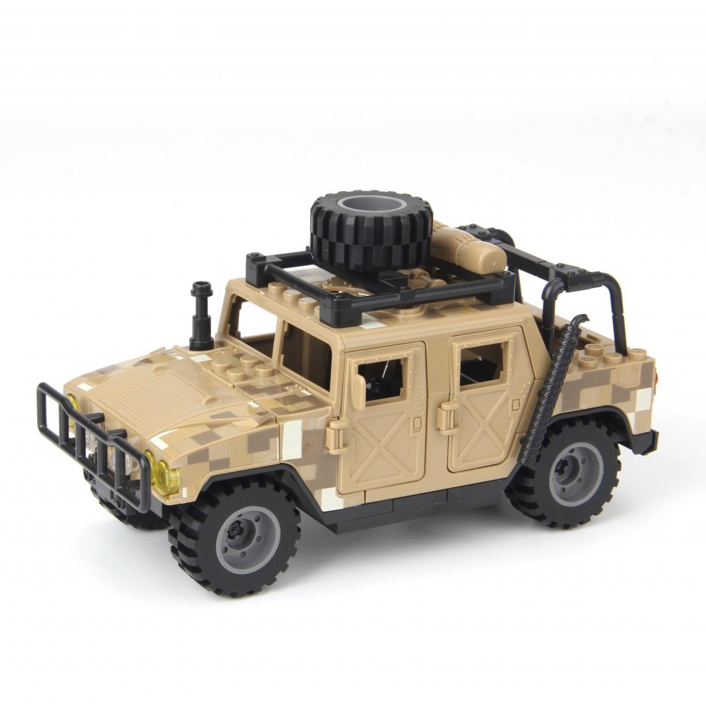 兼容乐··高(lego)拼装积木悍马突击车越野车军事小颗粒玩具车模型