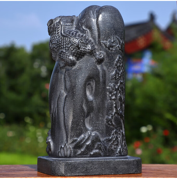 泰山石敢当石雕石头青石风水摆件雕刻中式装饰开业乔迁靠山石高24长13
