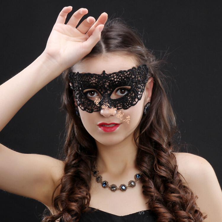 2021新款蕾丝眼罩面具女半脸舞会派对性感情趣黑色万圣节道具公主成人