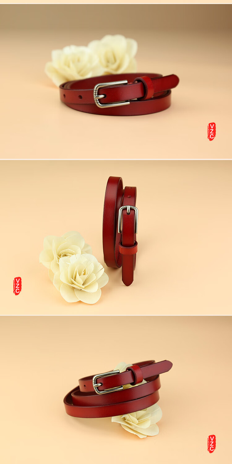 新品红腰带女本命年红色女士皮带针扣本命年腰带细配裙子连衣裙百搭