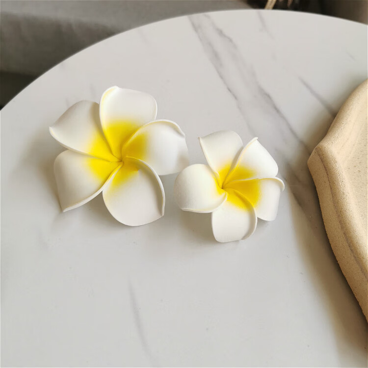 明星同款鸡蛋花发卡鸡蛋花头饰花朵发夹边夹刘海夹出游海边夹子发卡