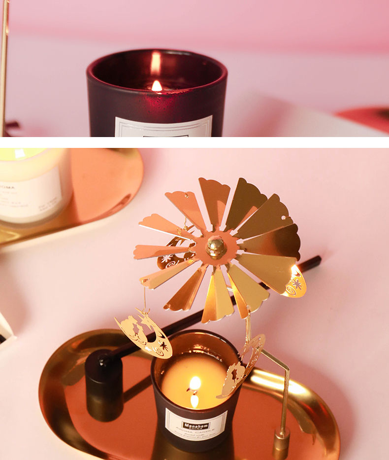 走马灯旋转烛台浪漫烛光少女心香薰蜡烛节日创意梦幻礼物复古摆件q款