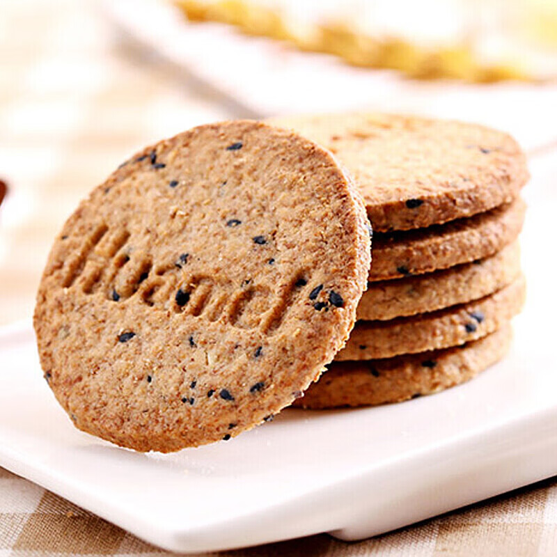 华美每日粗粮饼干15g原味芝麻蔬菜味早餐办公室休闲零食原味含糖1050g