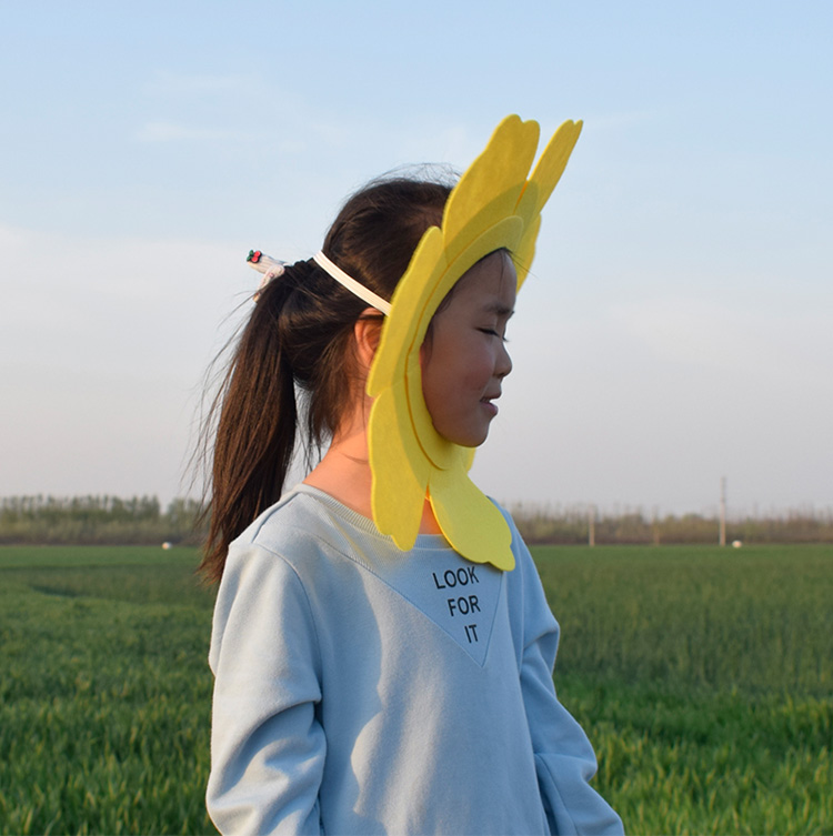 运动会道具向日葵头套太阳花脸套表演露脸葵花运动会头饰入场方阵舞蹈