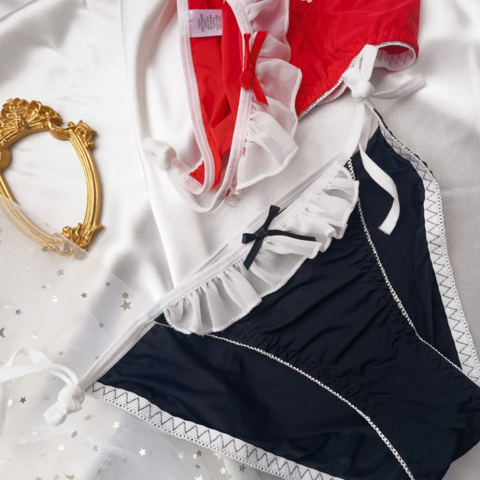 猫人miiow舒适内裤女大码低腰日系牛奶冰丝一根系带性感白色三角裤ns