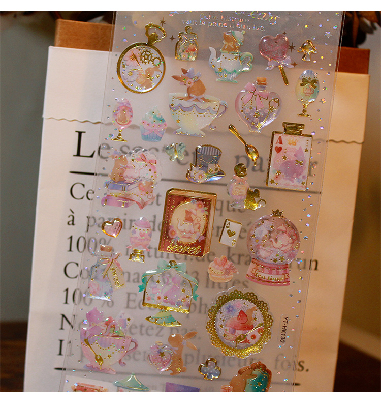 梦幻滴胶水晶贴纸透明立体手机装饰学生礼品手帐素材儿童贴画奖励粘贴