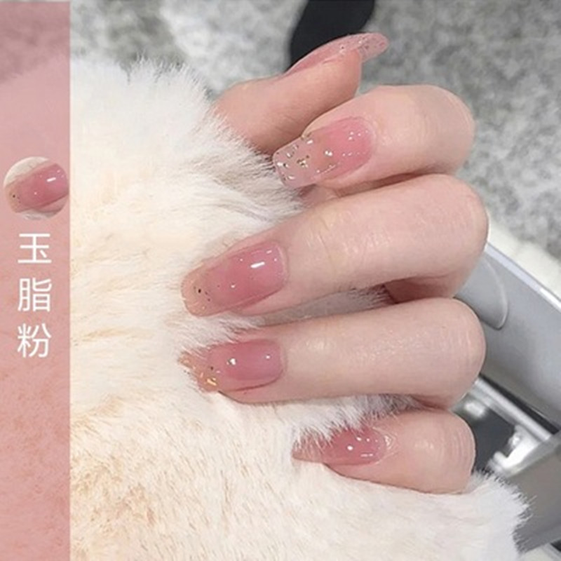 法式渐变美甲成品可卸穿戴式ins假指甲贴片可取带拆卸甲片贴自粘天