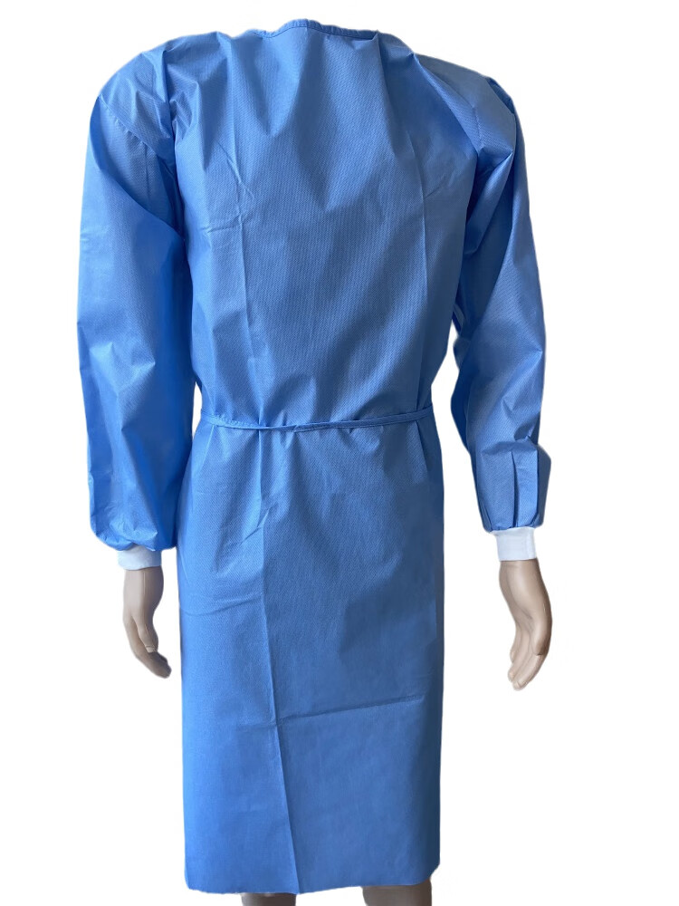 汁寒磐 一次性防护服隔离衣无纺布蓝色薄款透气防尘防水加厚全身保护