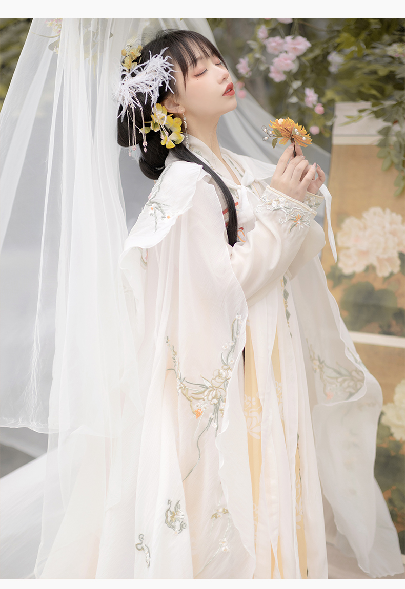 卡辑 改良古装汉服女成人中国风唐制重工刺绣齐胸襦裙学生仙气飘逸 披