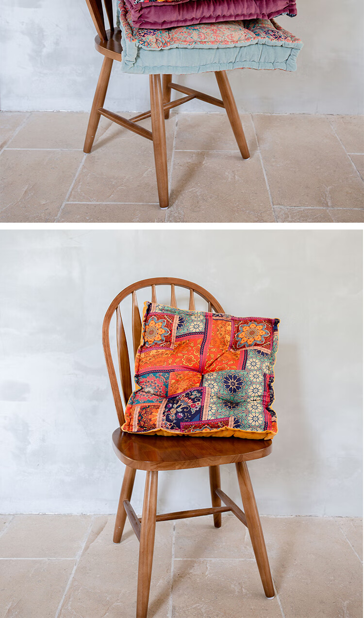 波西米亚坐墩复古民族风蒲团坐垫阳台榻榻米瑜伽印花布艺日式椅垫 bx