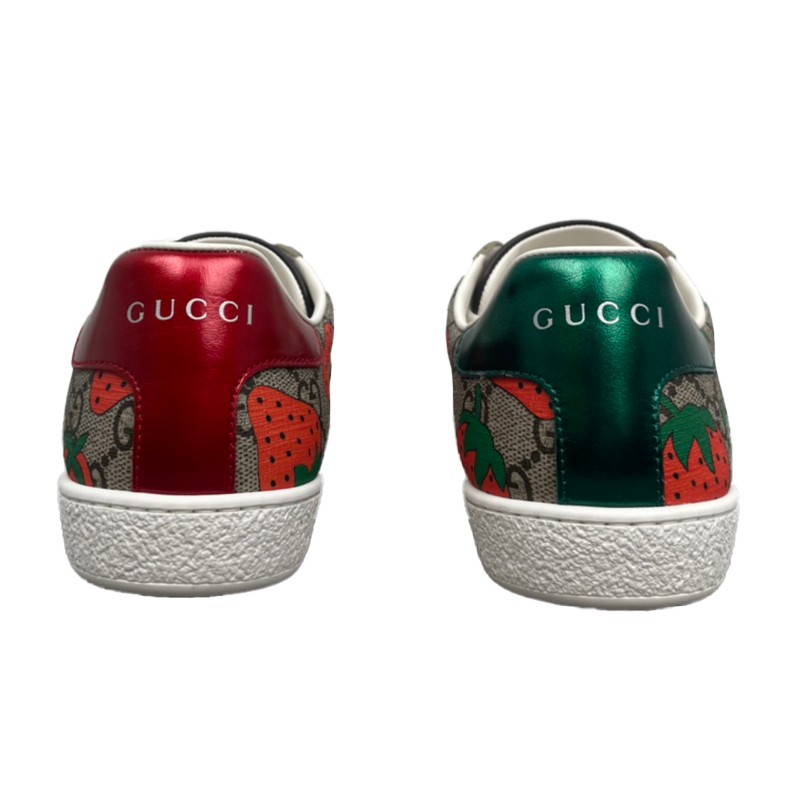 精品gucci古驰草莓老花鸳鸯尾女士休闲鞋at印花欧码355