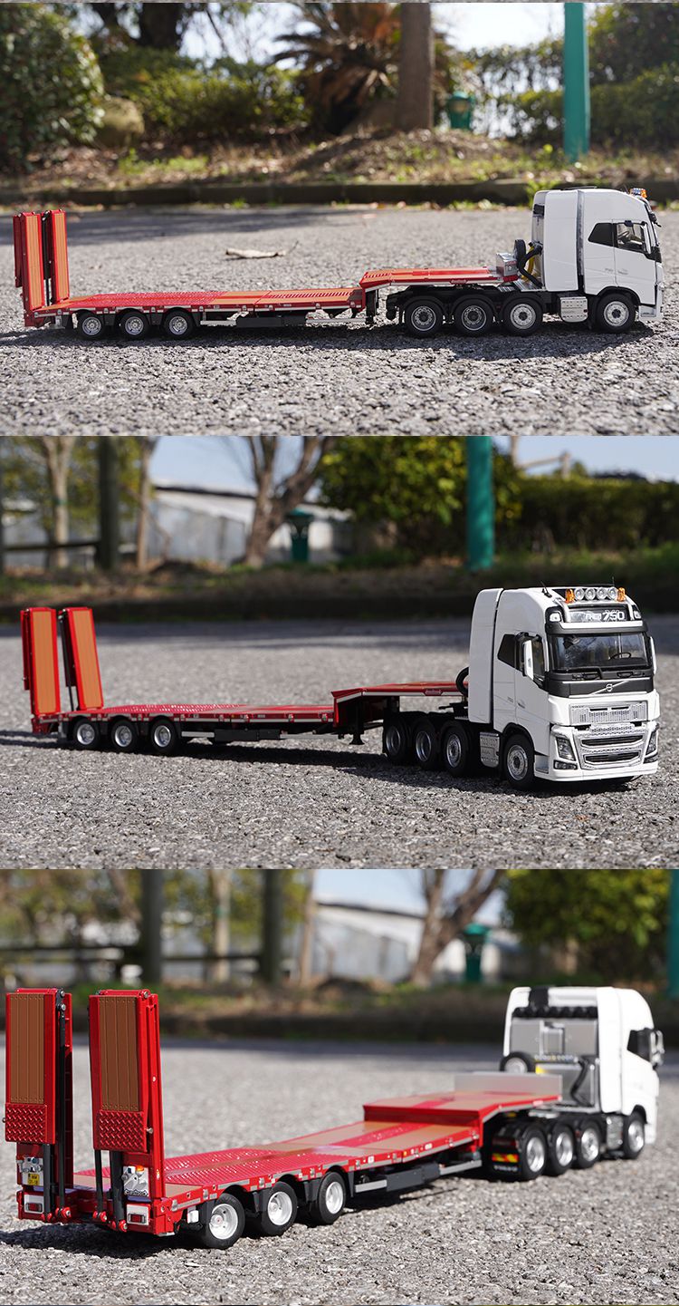 沃尔沃卡车牵引车模型13284重型平板运输拖头合金汽车运输平板拖挂车
