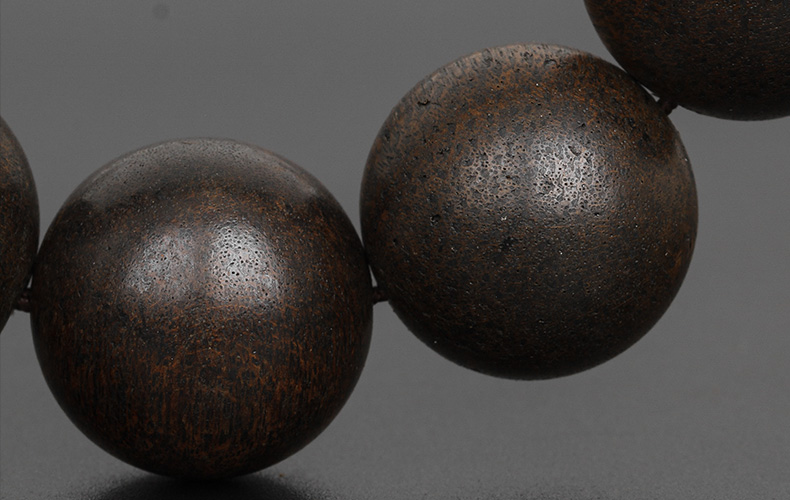 京选臻品越南芽庄土沉沉香手串20mm男佛珠果香保真爆满黑油香木老料