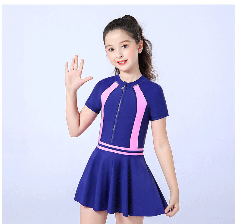 美铂娜小女孩泳衣女童女宝宝小学生泳装中大童12岁小朋友的游泳衣韩版