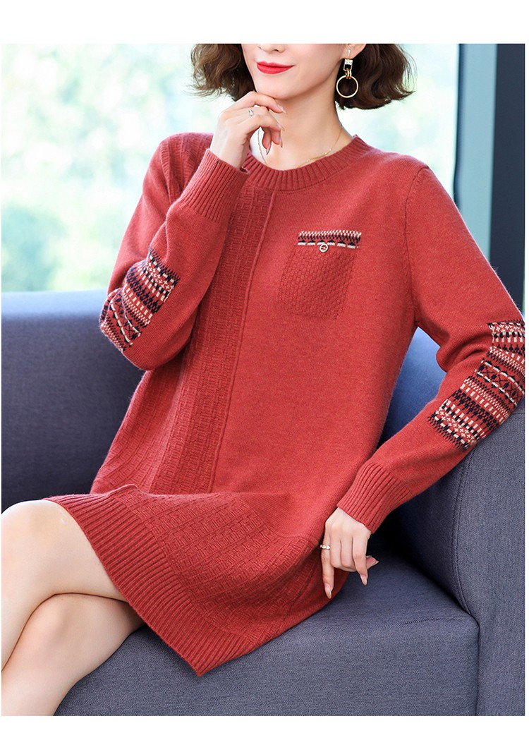 俞兆林大码女装中年女加肥加大毛衣女中长款宽松胖mm羊毛衫特大码200