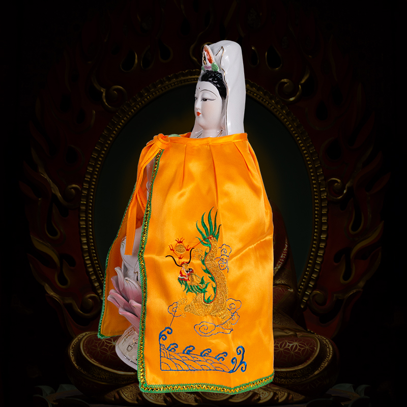 观音菩萨衣服神明披风佛像佛袍佛像佛袍斗篷小款莲花刺绣花佛堂家用轻