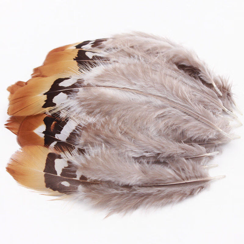 10根装孔雀羽毛野鸡羽毛天然野鸭羽毛鸭翠diy演出装饰小刀1015厘米10