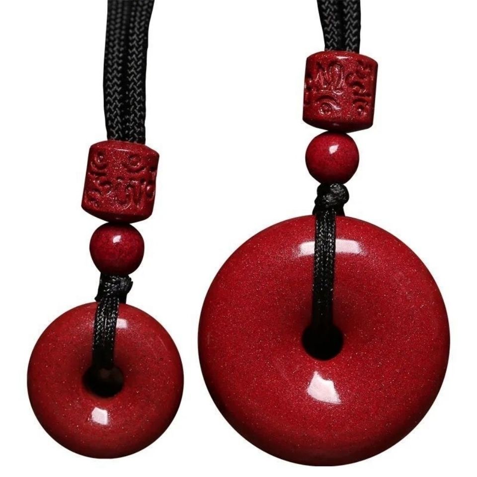 伴生福朱砂平安扣天然原矿高含量紫金砂帝王朱砂男女通用宝宝朱砂平安