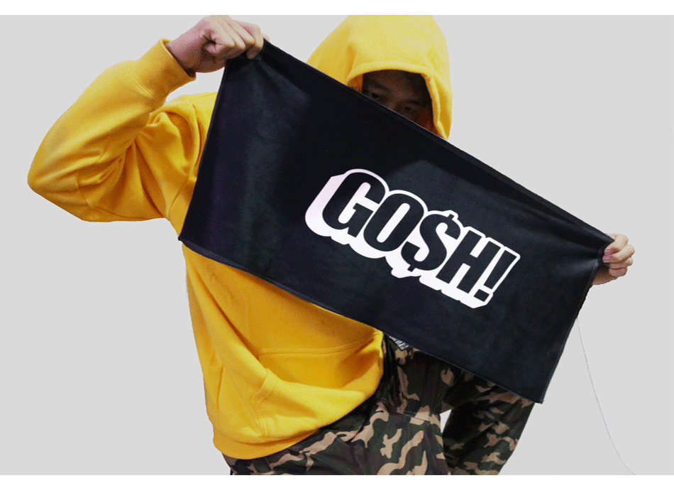 gosh毛巾嘻哈hiphop说唱潮牌gai厂牌王齐铭头巾应援运动定勒是雾都