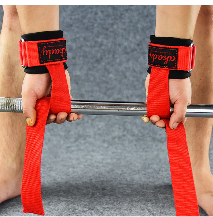 拉背助力带健身硬拉带男女借力引体向上手套防老茧卧推辅助valeo红色