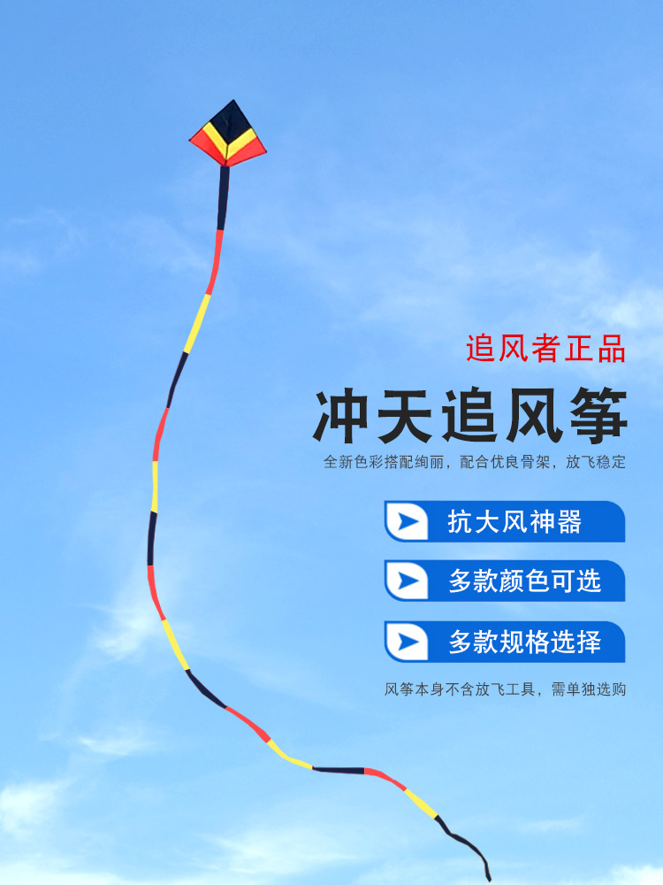 追风者风筝追风者新款冲天追风筝544软伞布抗风大型成人三角硅胶伞布