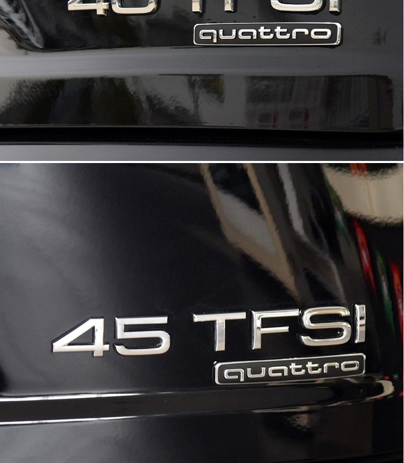 使用于奥迪夸戳标quattro 19 2021款a4l中网a6l4四驱车贴志尾车q3