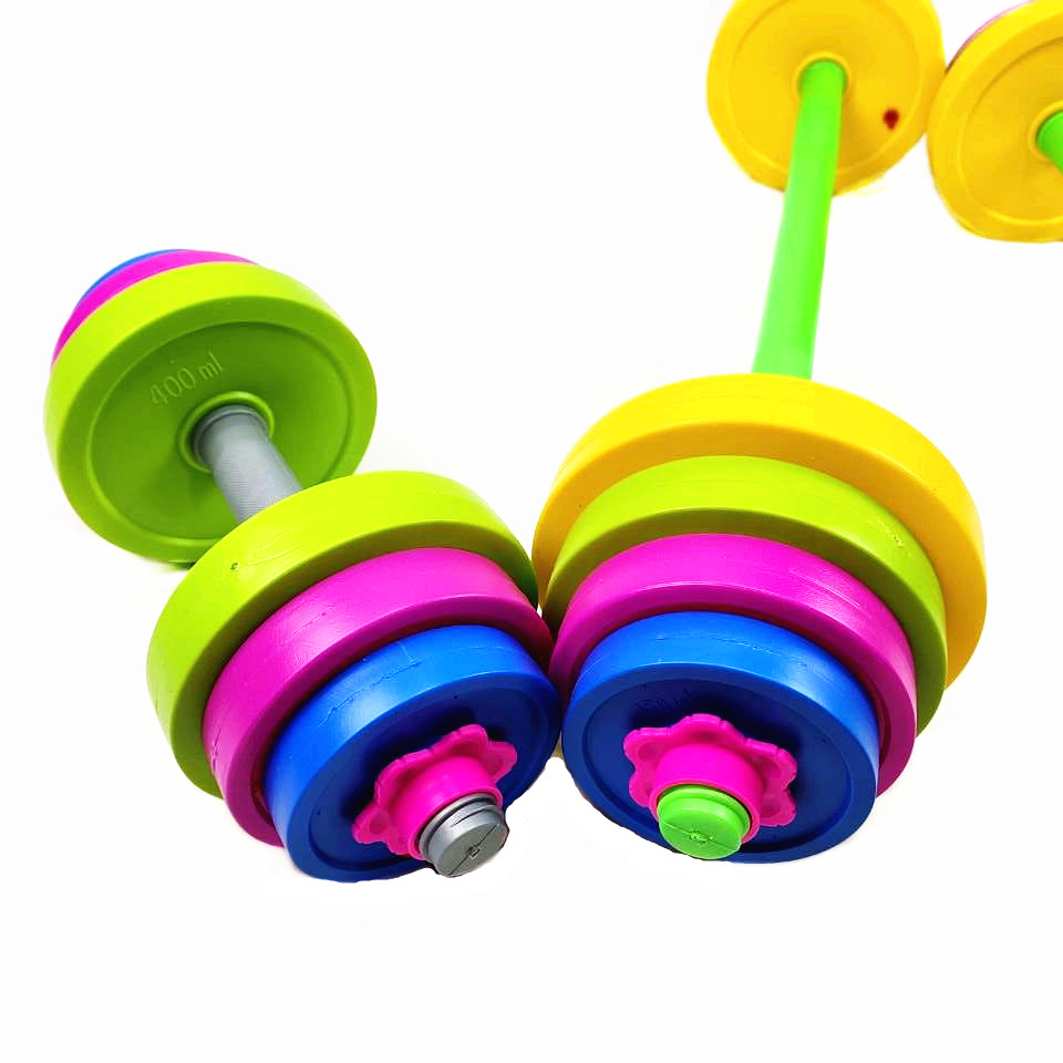 儿童杠铃健身儿童玩具组装哑铃健身器感统杠铃训练幼儿儿童短杠铃一套