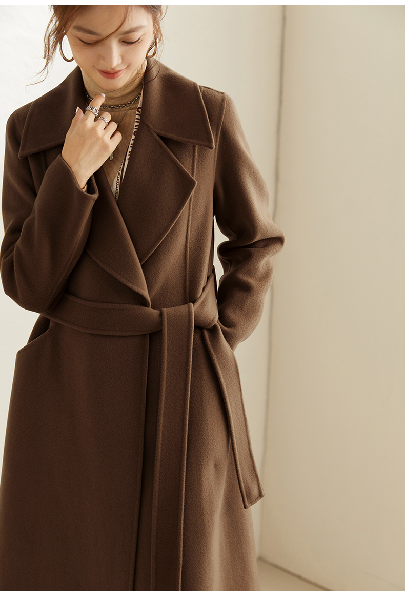 轻奢高定法国careykay红色双面羊绒大衣女中长款2021年新款秋冬季高端