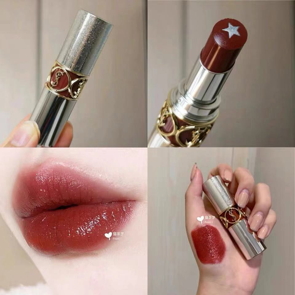 ysl圣罗兰星星夹心银管圆管口红02768380148新色122130刻字盲盒现货圆