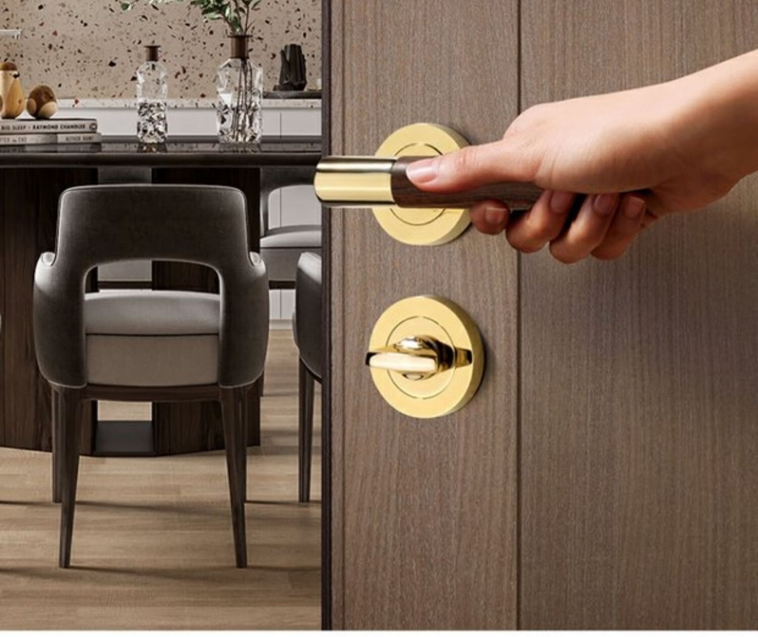 可比例分体式隐形门锁单面锁暗锁室内卧室门背景墙门锁隐藏隐形门锁